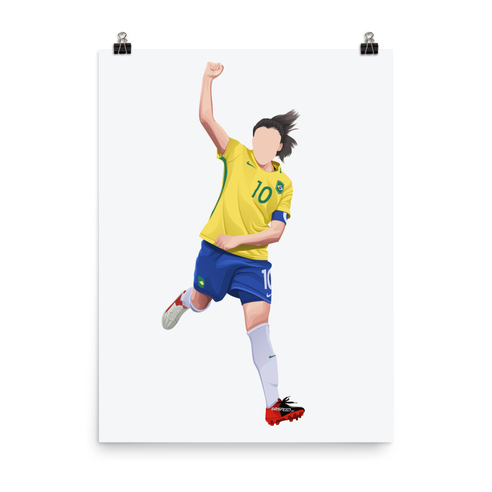 Marta Brazil Women's Football Poster