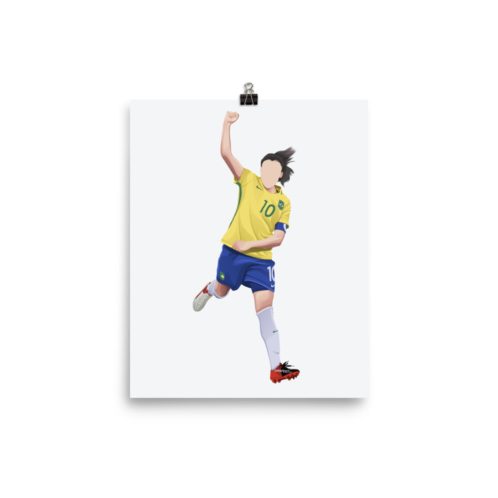 Marta Brazil Women's Football Poster